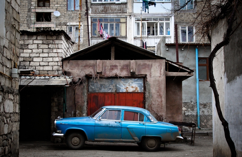 A Soviet-era Volga car in Stepanakert, Nagorno-Karabakh